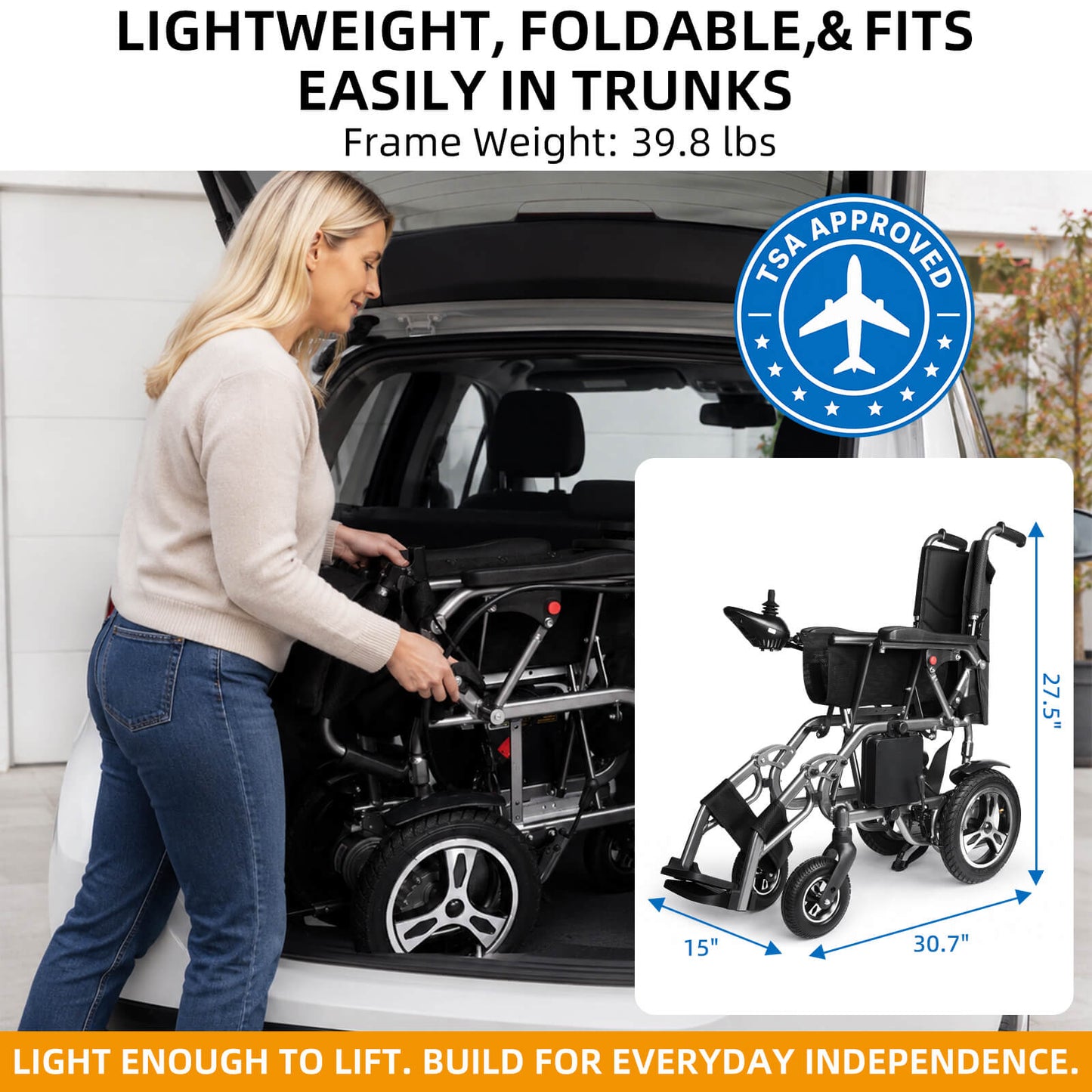 Doforu Foldable Lightweight Electric Wheelchair for Seniors & Disabled